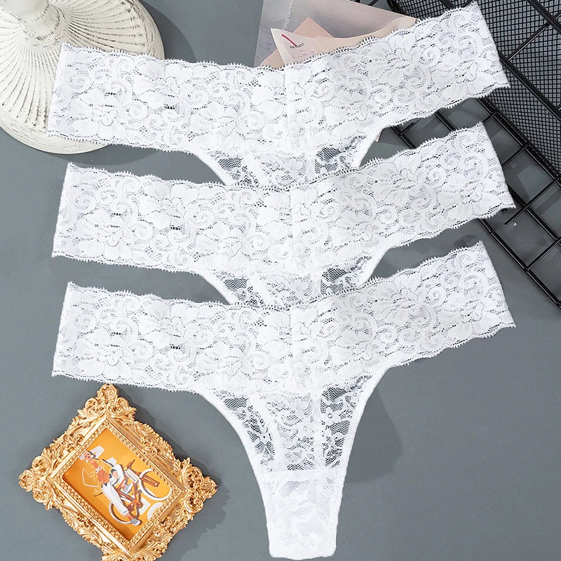 3PCS Lace Floral Women Panties