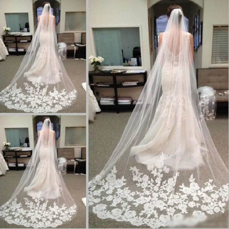 Women One-layer 3 Meters Wedding Veil