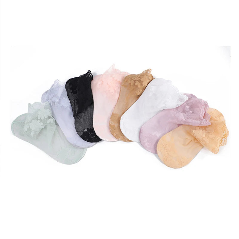 Lace Transparent Low Cut Boat Sock