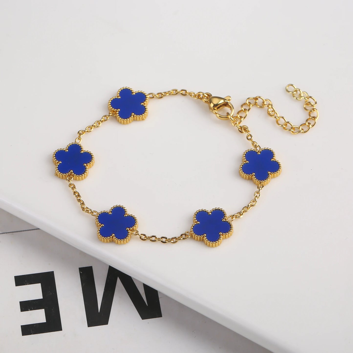 Adjustable New Design Gold Plated Stainless Steel 316L Plant Flower Bracelet