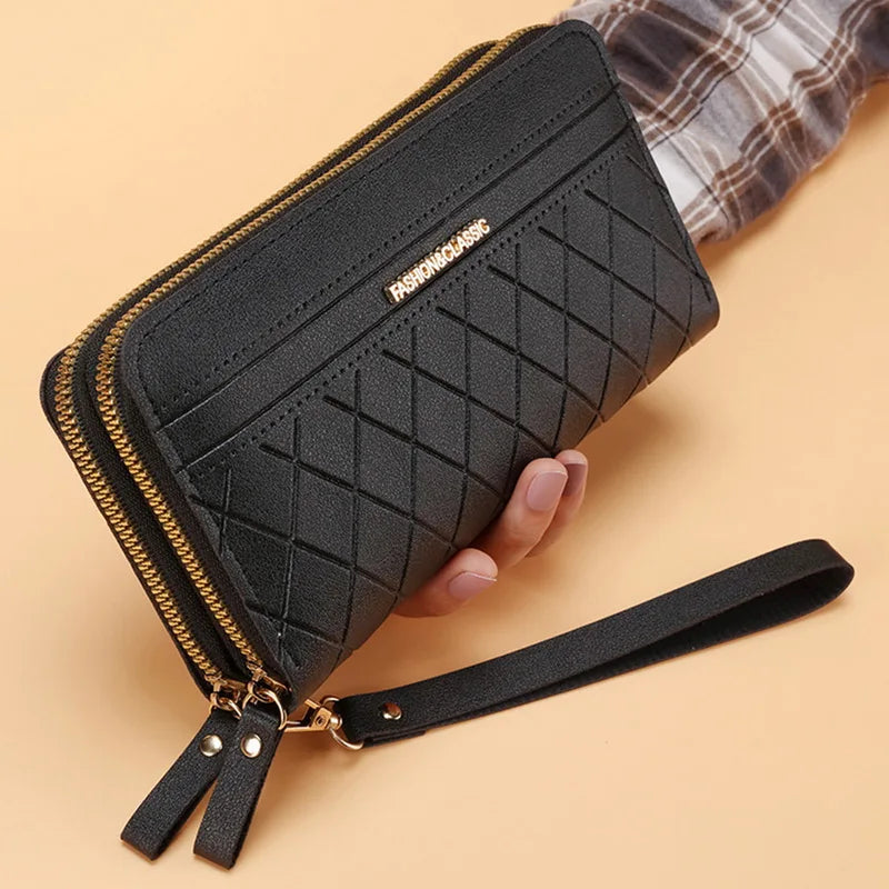 Double Zipper Long Wallet