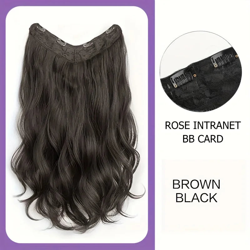 Synthetic Long Wavy U-shaped Clip In Hair Extensions