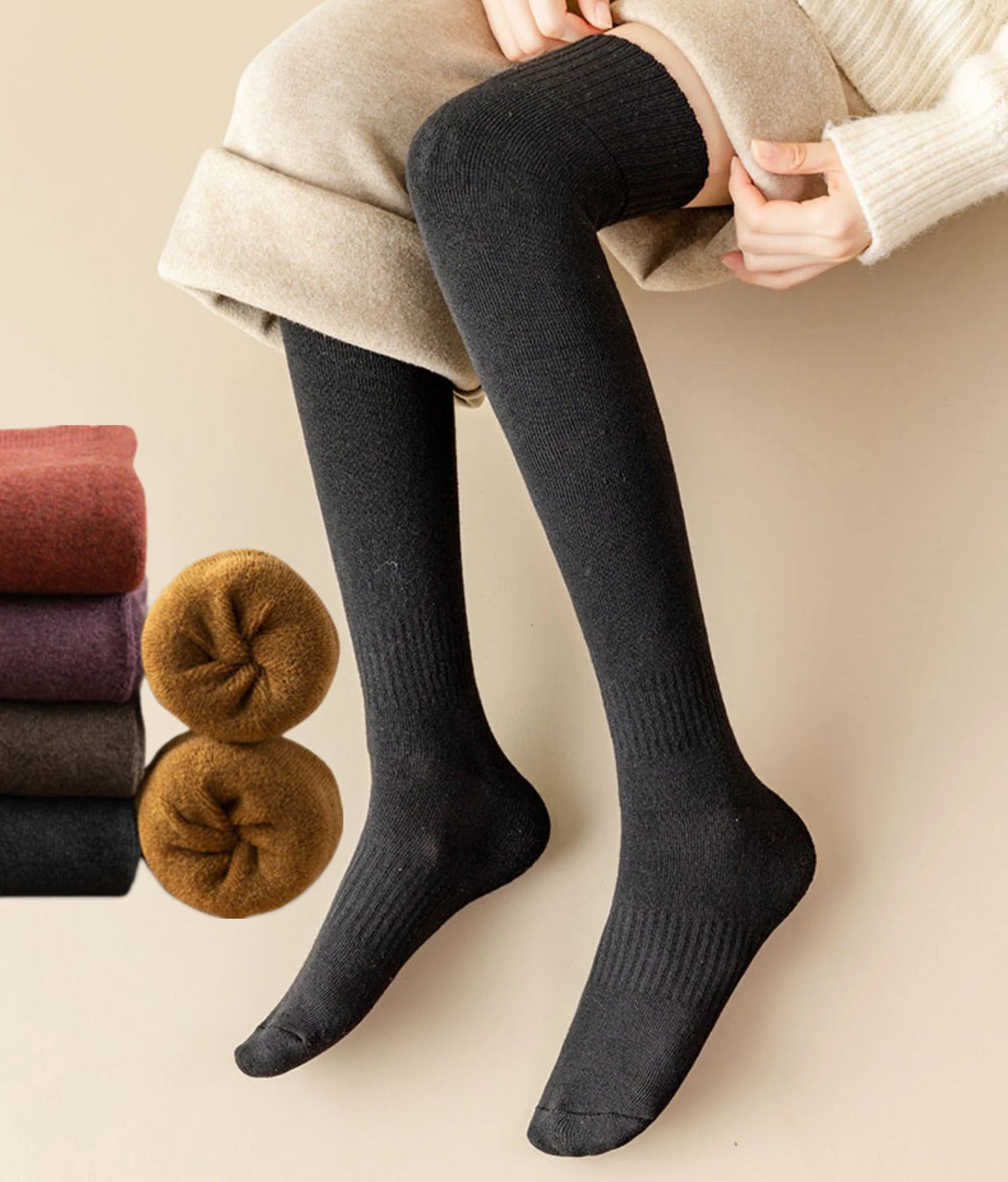 Women's Warm Solid Color Floor Socks
