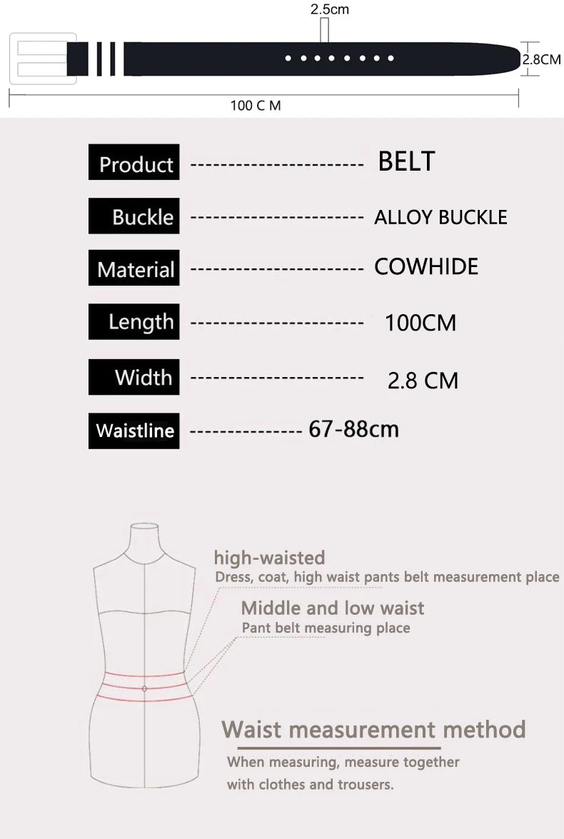 Double Genuine Leather Belt