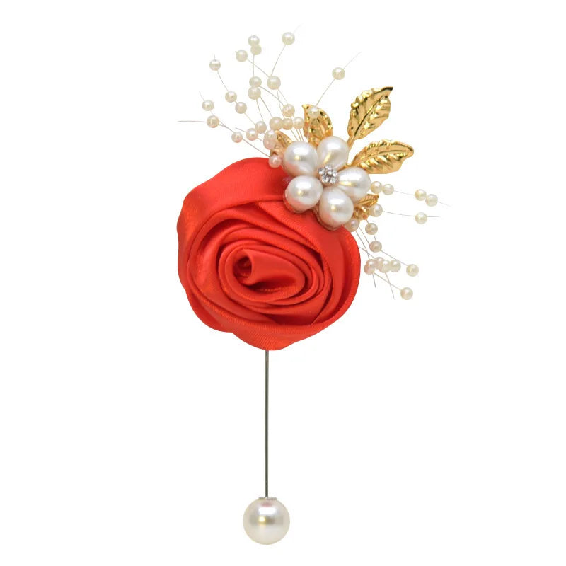 Wedding Boutonniere Satin Rose Bracelet