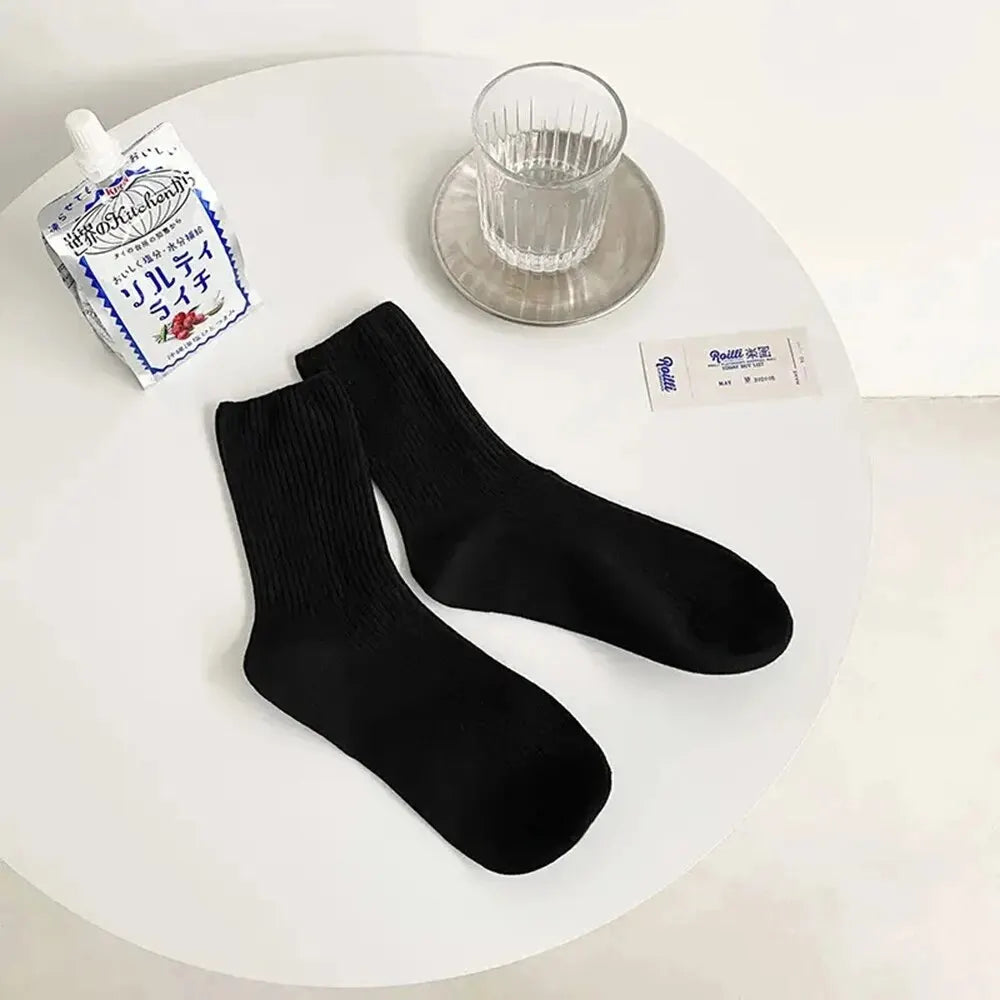Solid Color Women Mid Length Socks