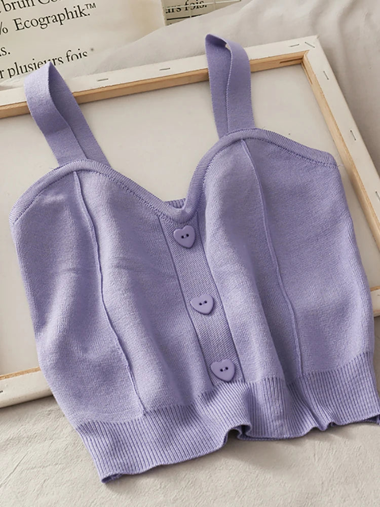 V-Neck Sleeveless Straps Tops