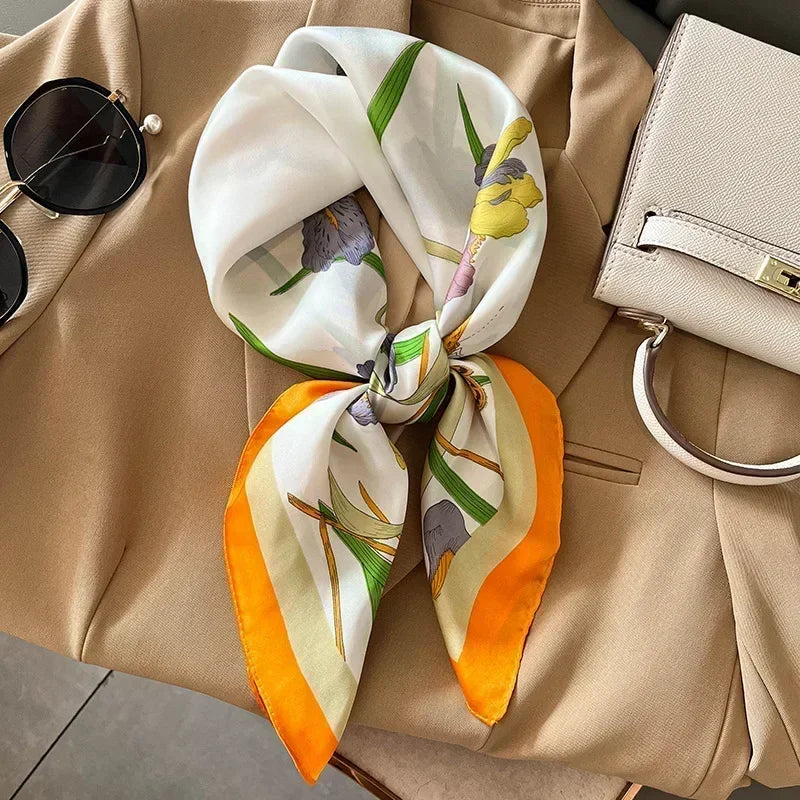 Luxury Design Print Silk Square Scarf