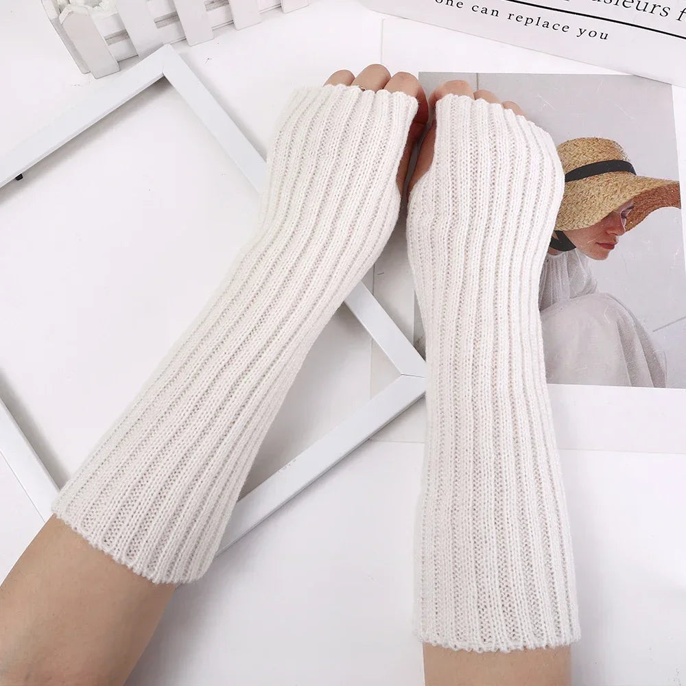 Knitted Arm Warmer Long Fingerless Gloves