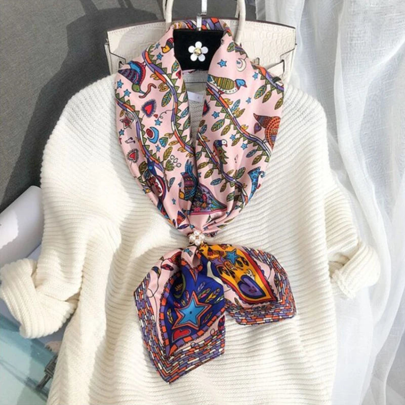 90*90Cm Square Scarf Twill Silk Bandana Pashmina