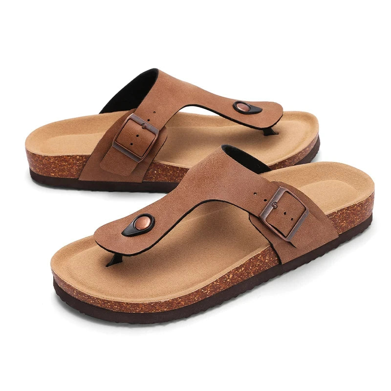 Classic Cork Antislip Outdoor Slippers With Arch Support