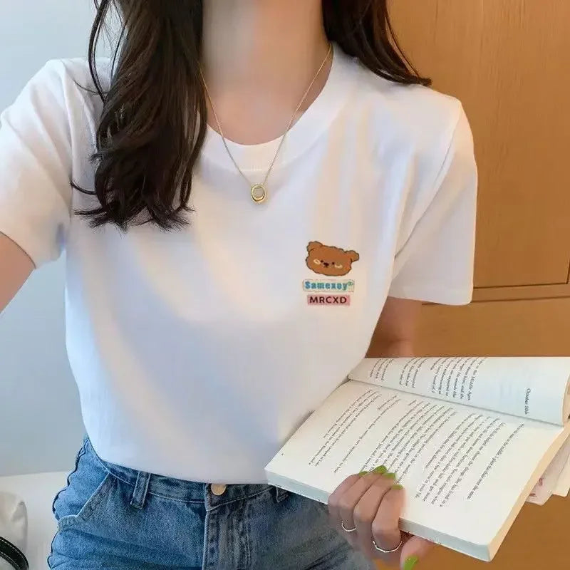 White T-shirt Short-sleeved