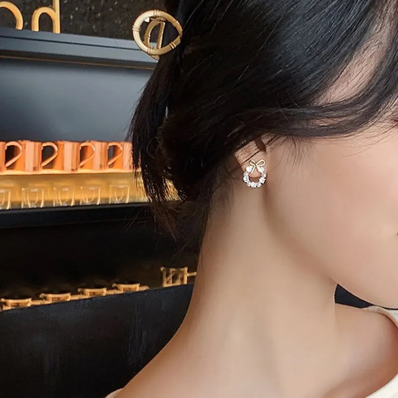Minimalist Round Bow Knot Earrings