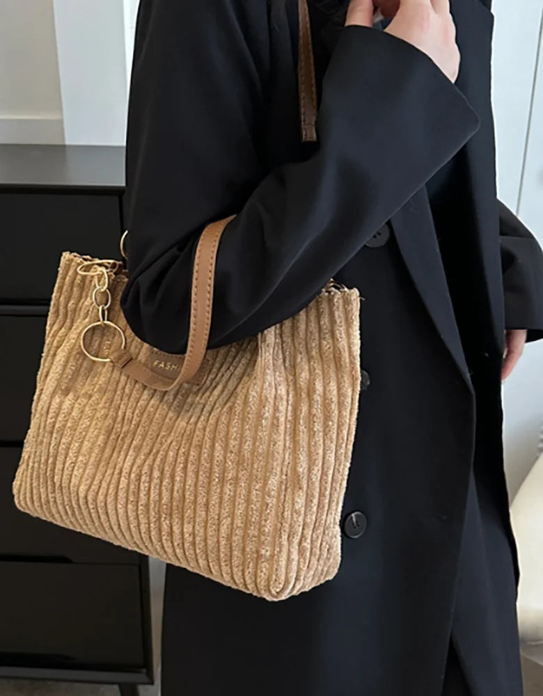 Women Corduroy Shoulder Bag