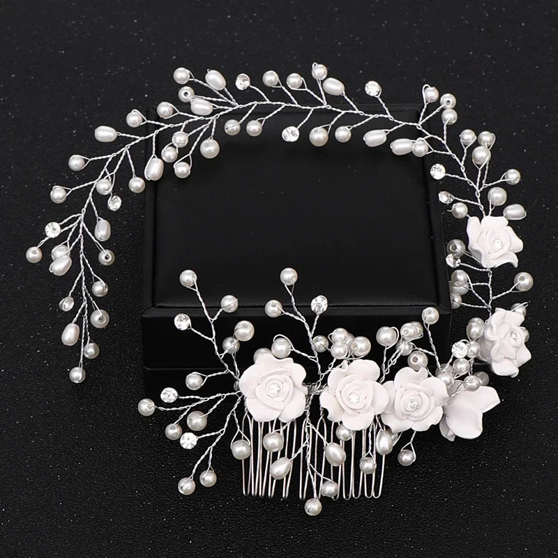 Crystal Pearl Bridal Tiaras Accessories