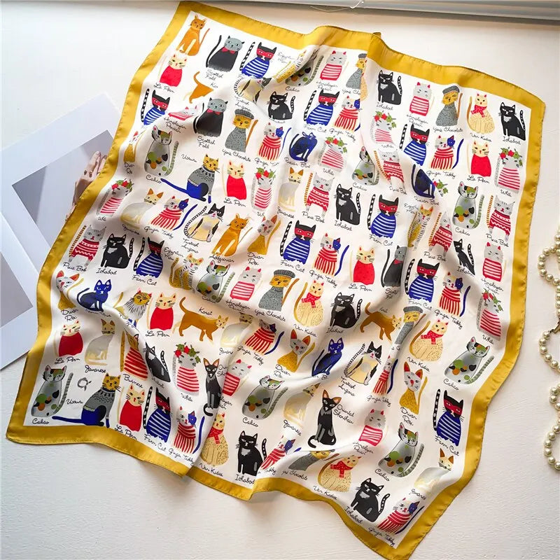 70cm Silk Feeling Square Scarf