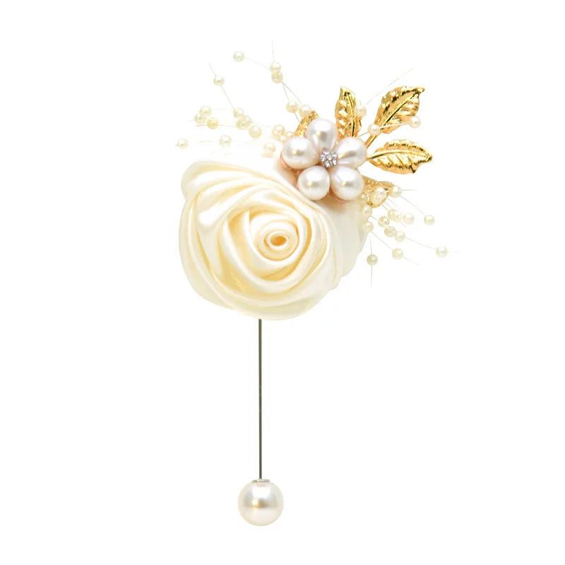 Wedding Boutonniere Satin Rose Bracelet