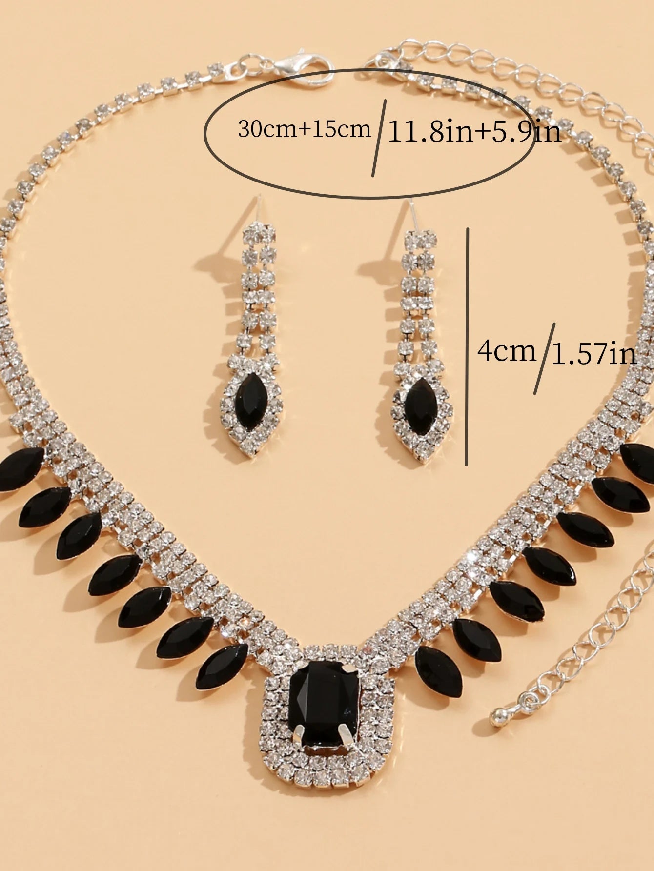 Crystal rhinestones women's jewelry set