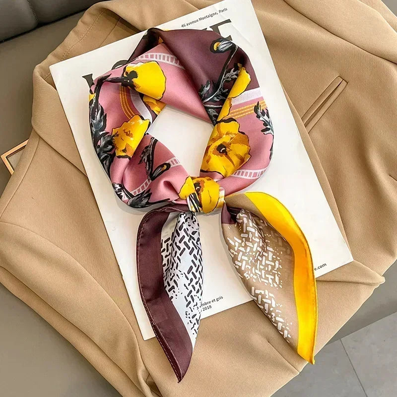 Luxury Design Print Silk Square Scarf