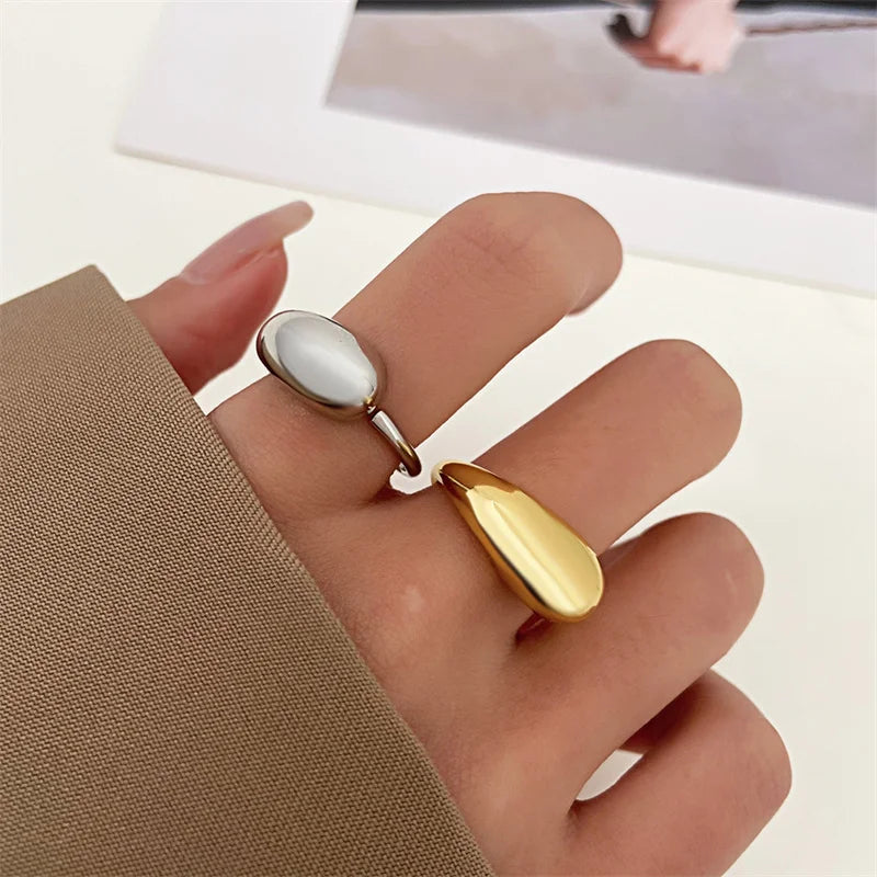 Double Ball Beads Opening Ring