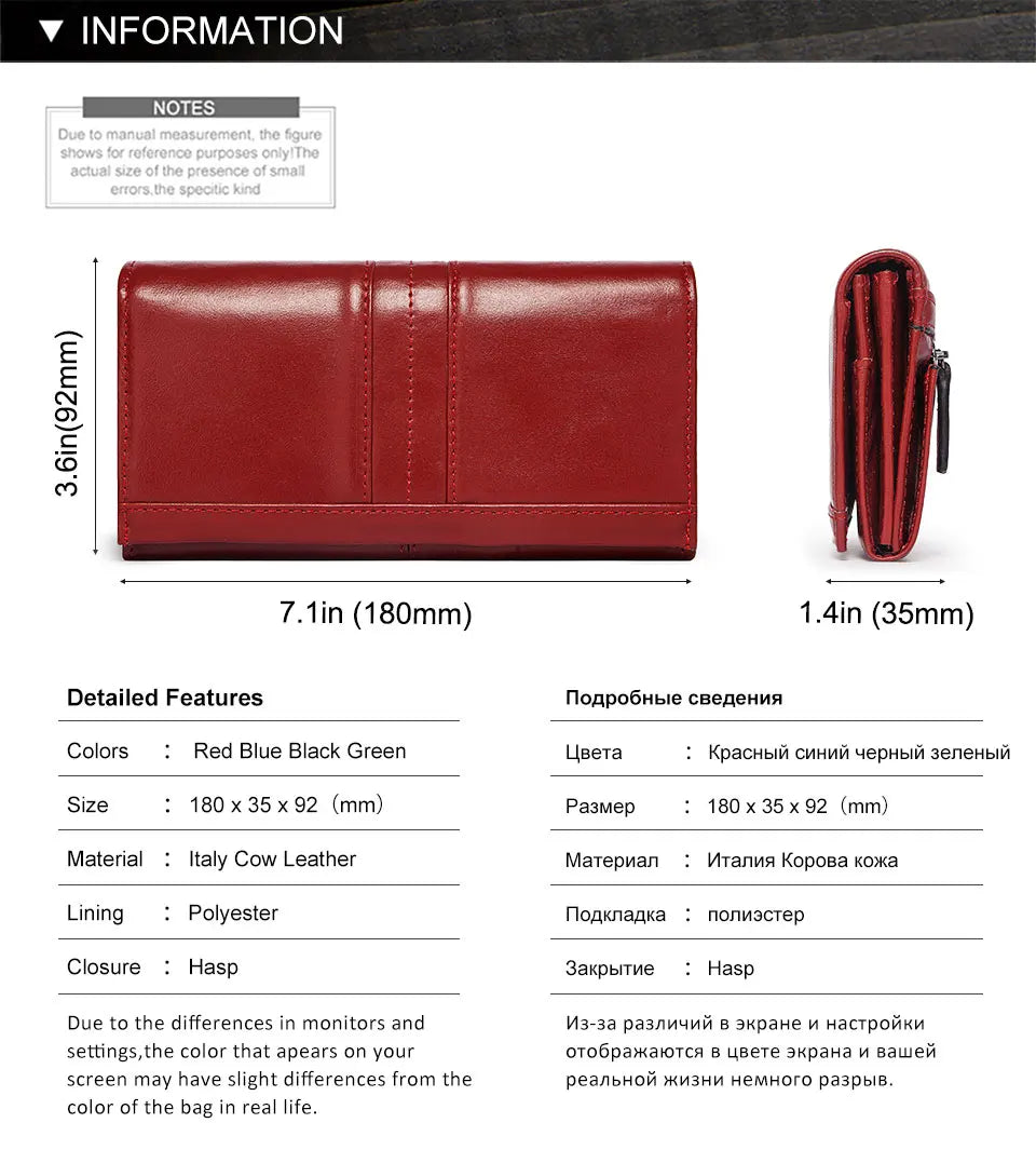 Women's Clutch Bag Genuine Leather Wallets