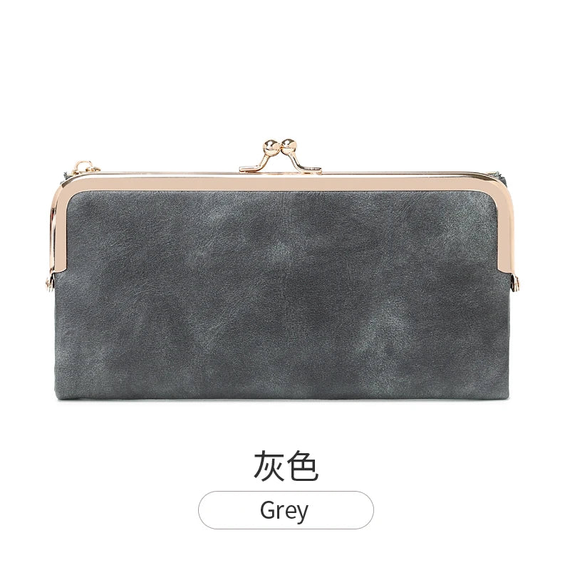 Solid Color Multi Functional Long Wallet