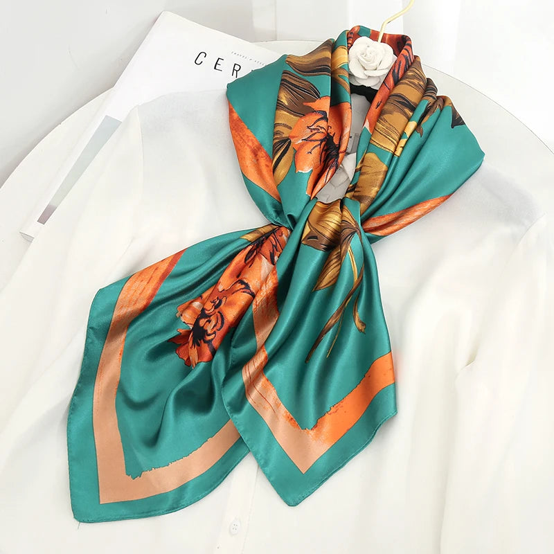 Silk Satin Square Scarf