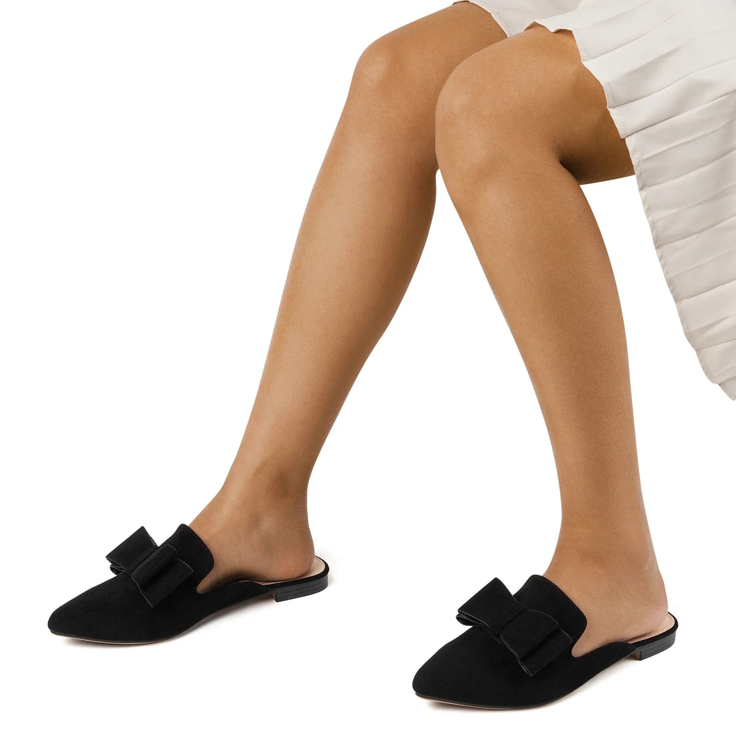 Suede Leather Slip-On Mules shoes