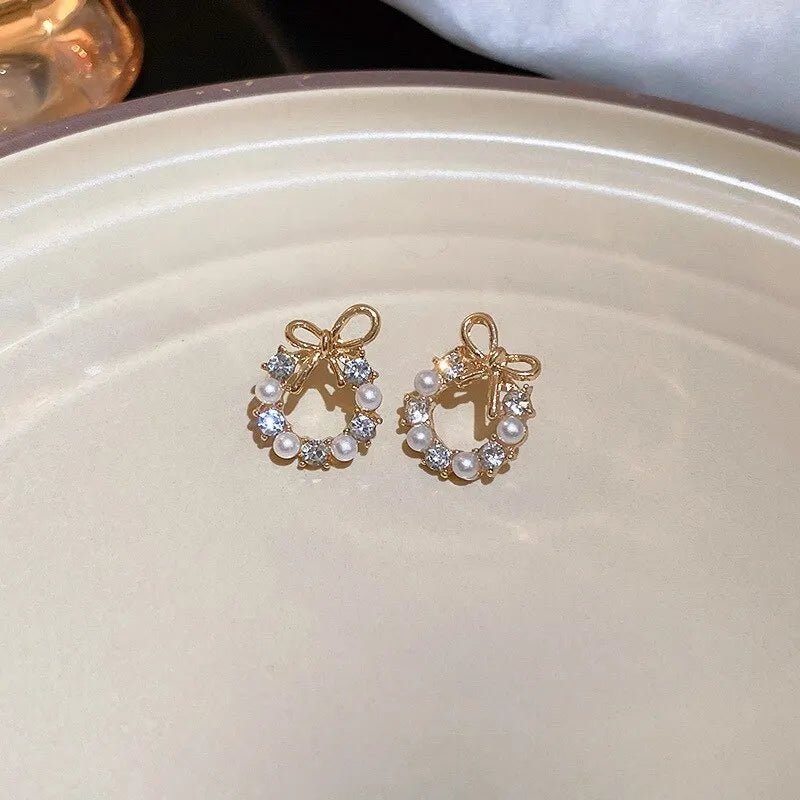 Minimalist Round Bow Knot Earrings