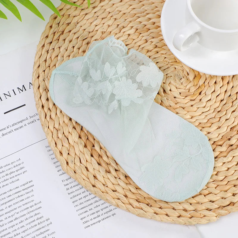 Lace Transparent Low Cut Boat Sock