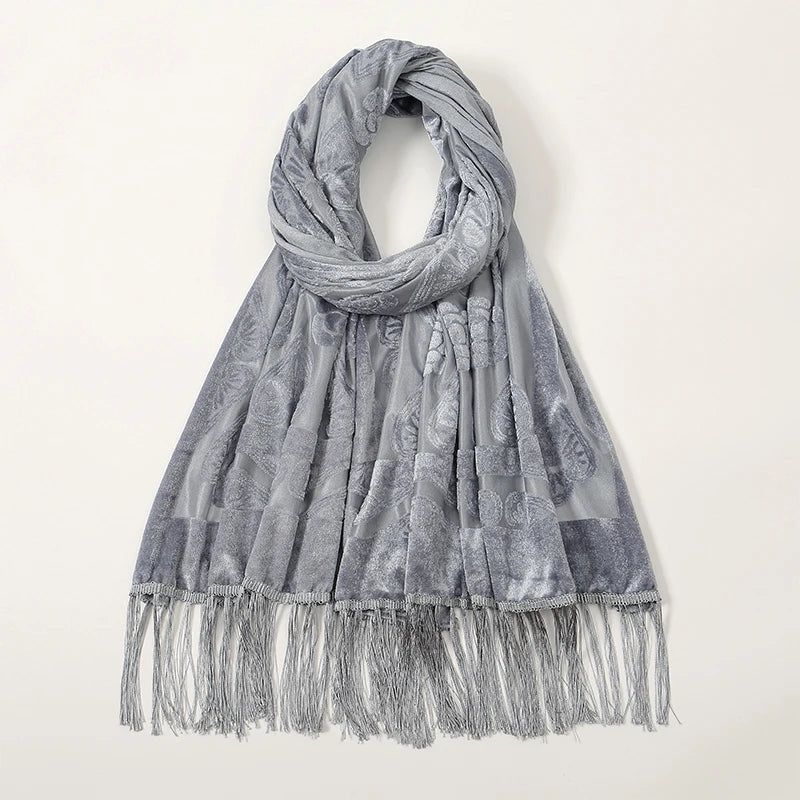 Hollow Lace Gradient Flower Silk Scarf