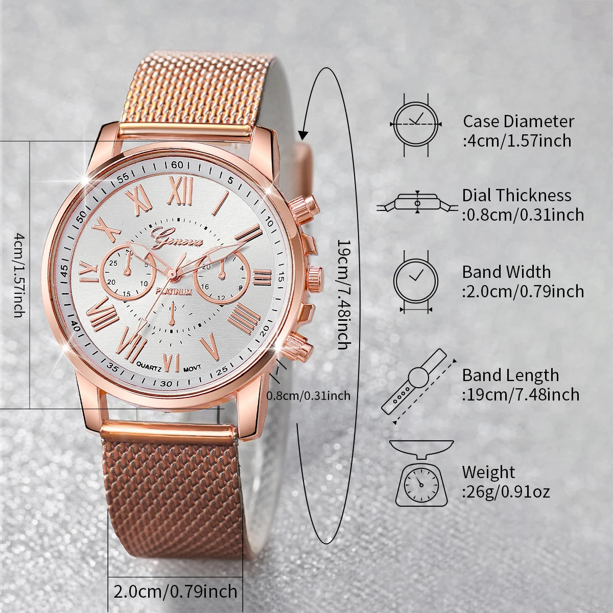 Analog Quartz Watch Pearls Butterfly Bracelet Set