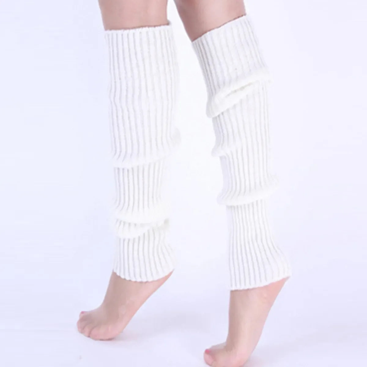 Classic Knit Leg Warmers Rib-Knit Knee-High Leg Warmer Socks
