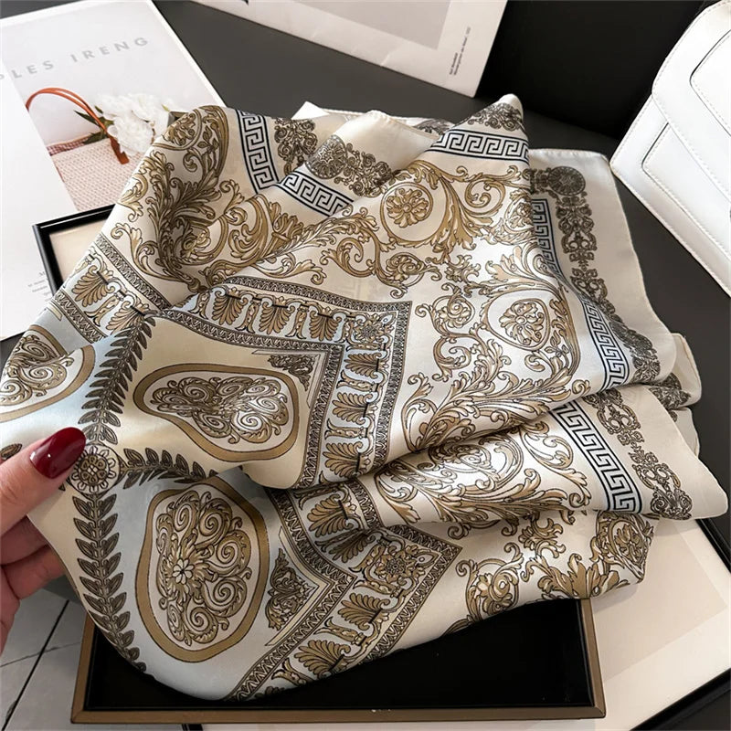 70X70cmPrinted Women's Scarf Pashmina Silk Scarf