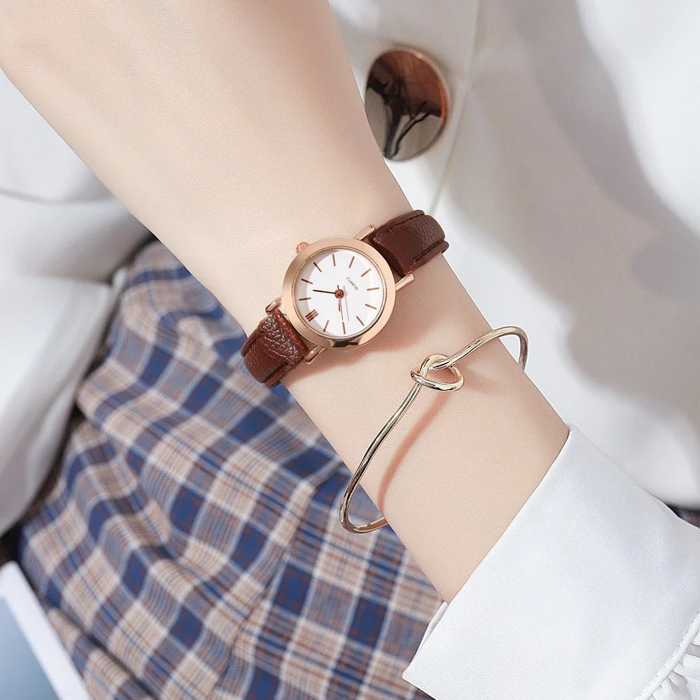Casual Leather Band Quartz Watch