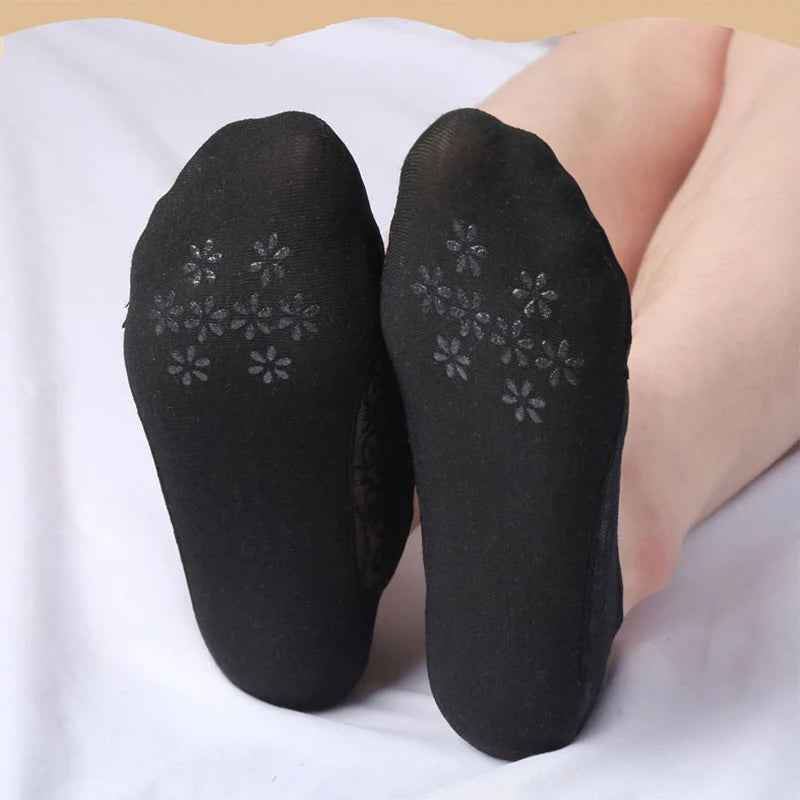 Low Cut Boat Lace Silicone Non-Slip Socks