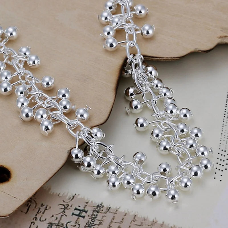 Silver color bracelets Charms bead chain