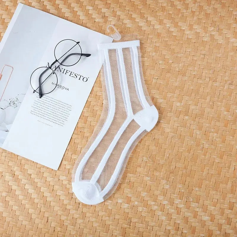 New WOMEN'S Socks Fashion Tulle Mesh Glass