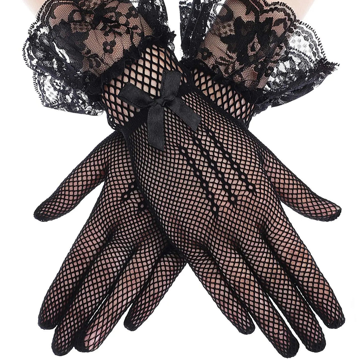 Ladies Lace Gloves Elegant Short Lace Wedding Dinner 50's Parties