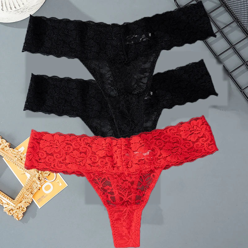3PCS Lace Floral Women Panties
