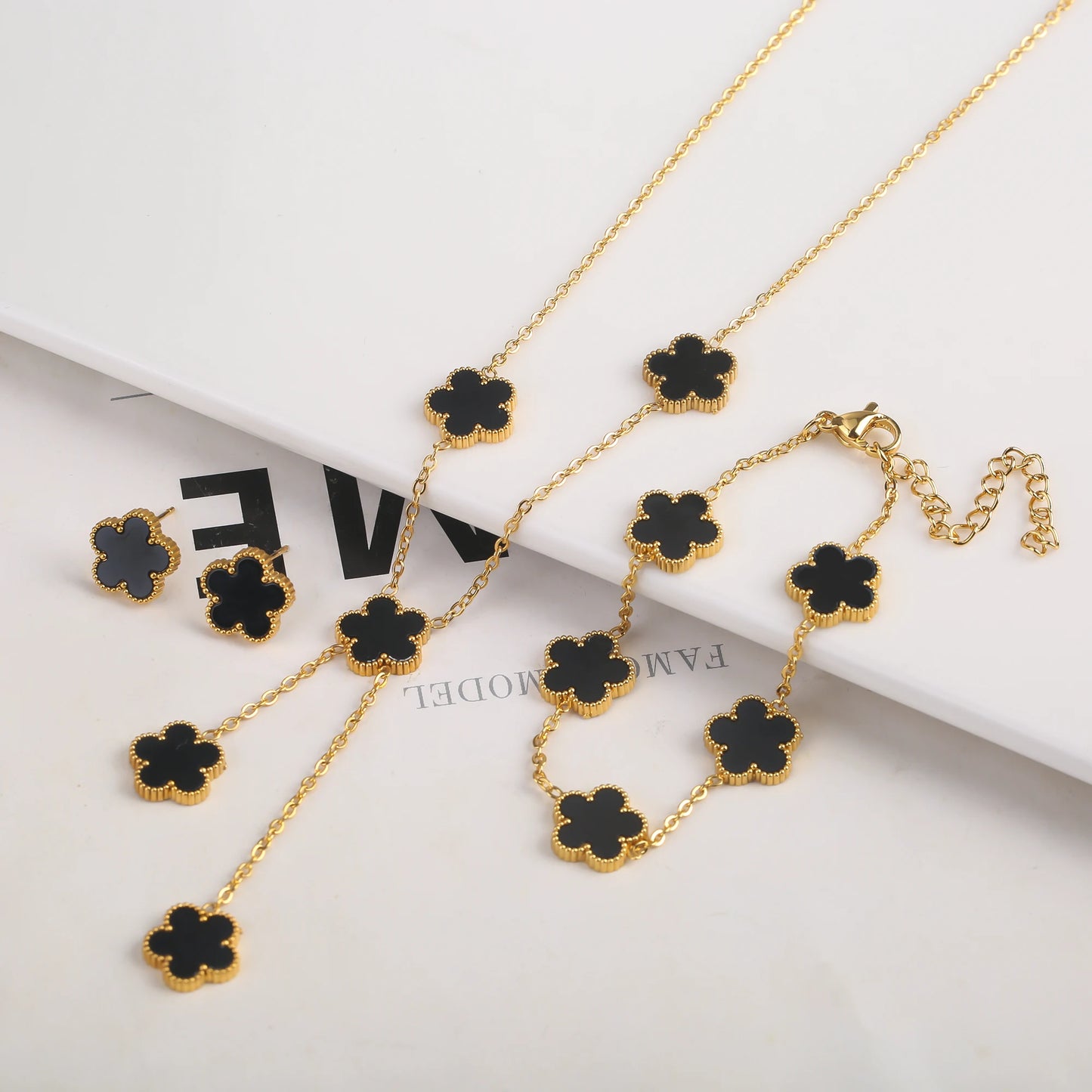 Adjustable New Design Gold Plated Stainless Steel 316L Plant Flower Bracelet