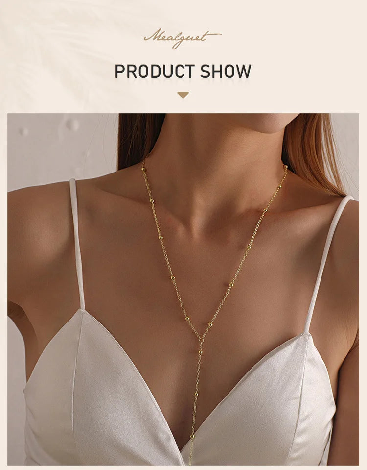 Gold Plated Lariat Necklace