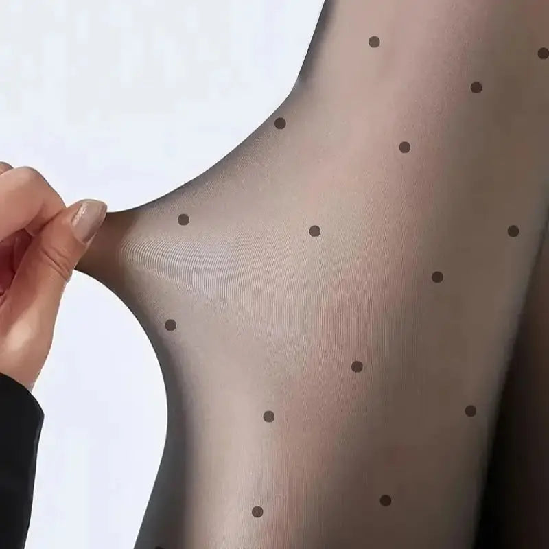 Polka Dot Tights Skin Effect Thermal Stockings