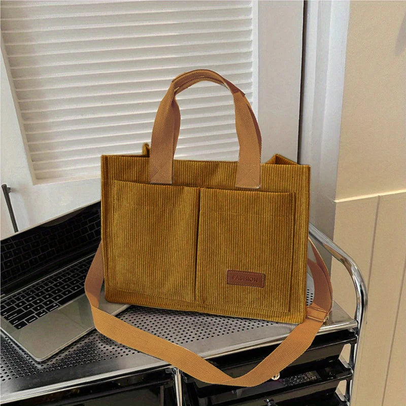 Women's Corduroy Tote Bag
