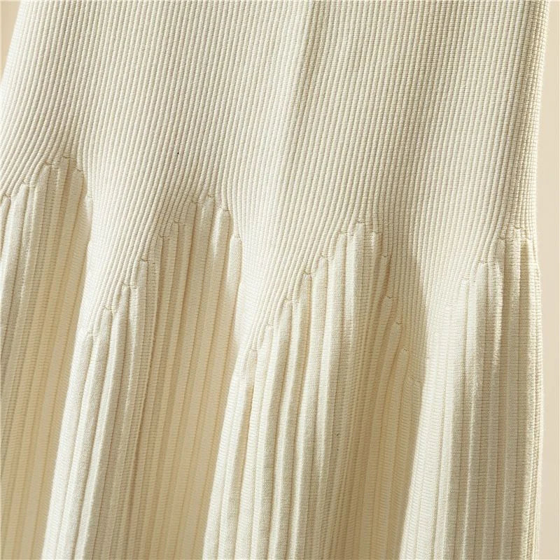 Knitted Midi Skirts Women High Waist