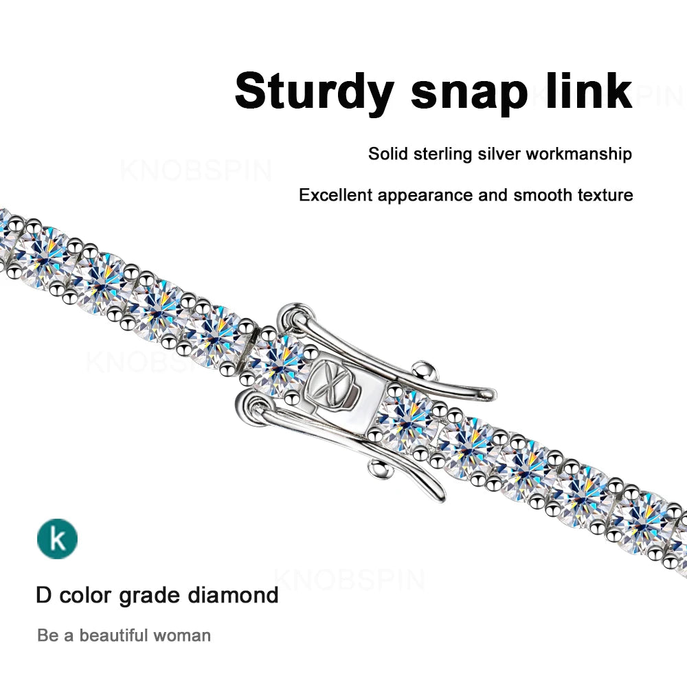 3mm 4mm Moissanite Tennis Bracelet Full Diamond