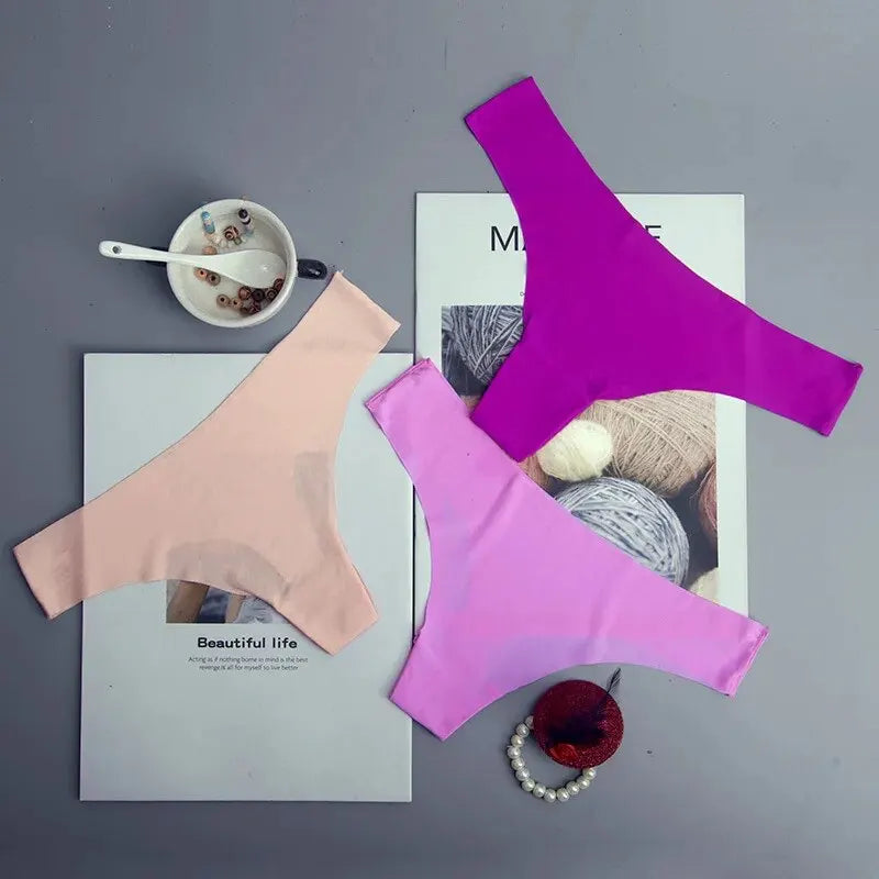 3PCS Seamless Panties Ice Silk