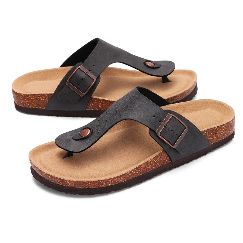 Classic Cork Antislip Outdoor Slippers With Arch Support