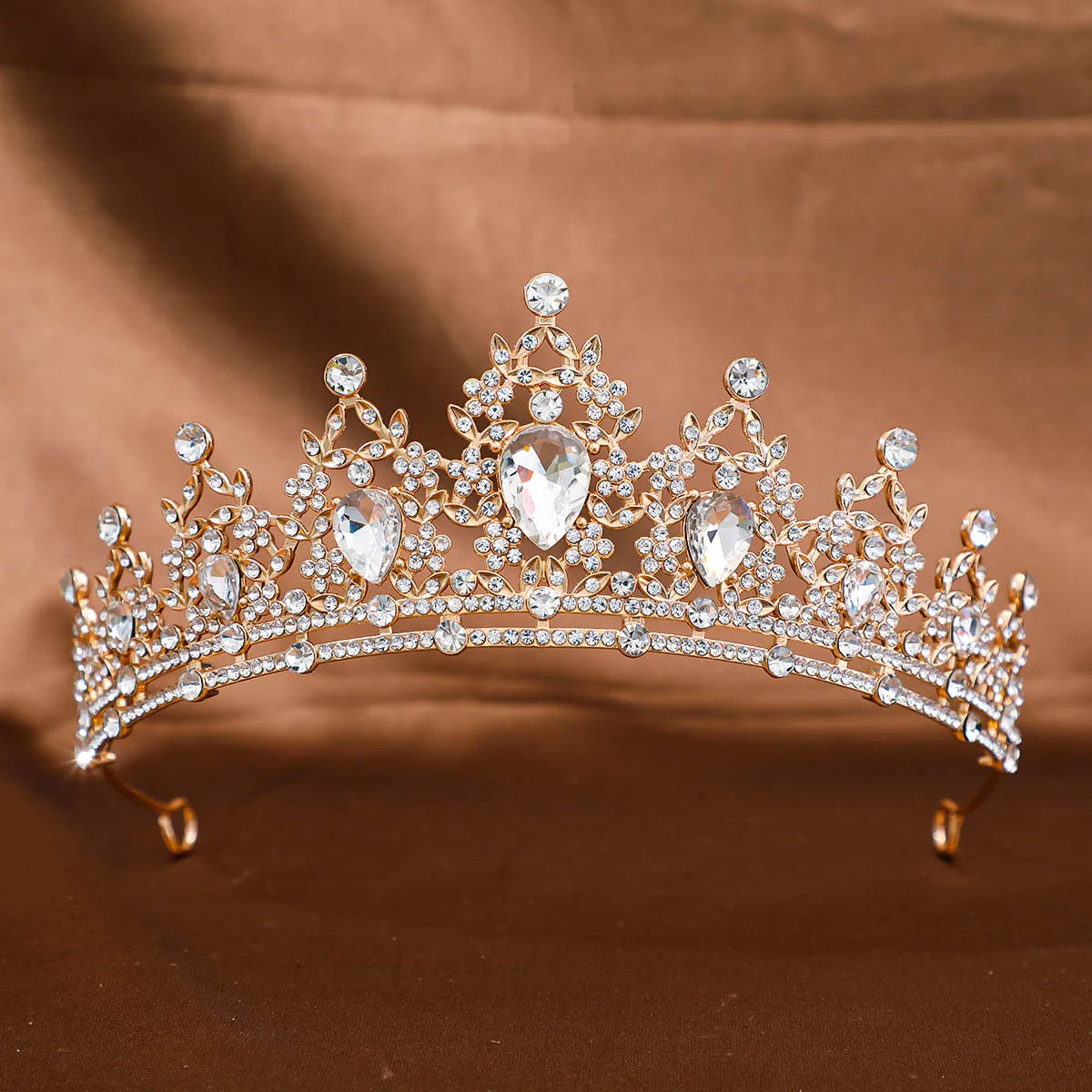 Golden Baroque Crystal Tiaras And Crown