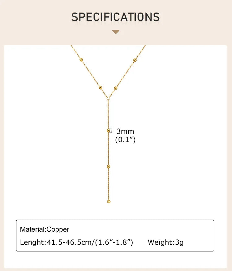 Gold Plated Lariat Necklace